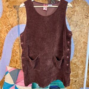 April Cornell Brown Corduroy Mini Dress
